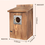 Bird Houses for Outside with Metal Predator Guard for Bluebird Wren Swallow Finch, Carbonized Wooden Nesting Boxes for Outdoor, Sturdy Bird UUMENHA