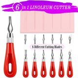 WAYCOM 18 Pcs Rubber Stamp Making Kit,Rubber Carving Block Linoleum Cutter Set Rubber Stamp Carving Block Craft Ink Pad Hobby Knife Pencil for DIY WAYCOM