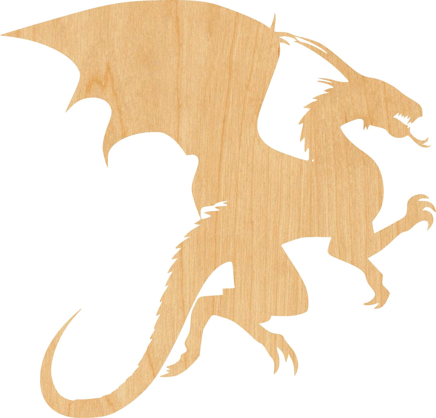 Dragon 4 Laser Cut Out Wood Shape Craft Supply - 2"