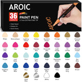 AROIC Paint Pens Paint Markers, 36 Packs Acrylic Paint markers for Writing on Any Material, Wood, Rock Painting, Glass, Ceramic, Canvas, Easter Egg AROIC