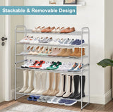 AOODA 3-Tier Long Shoe Rack for Closet Metal Wide Shoe Organizer for Entryway, Bedroom, Floor, Holds 24 Pairs Men Sneakers Stackable Shoe Storage AOODA