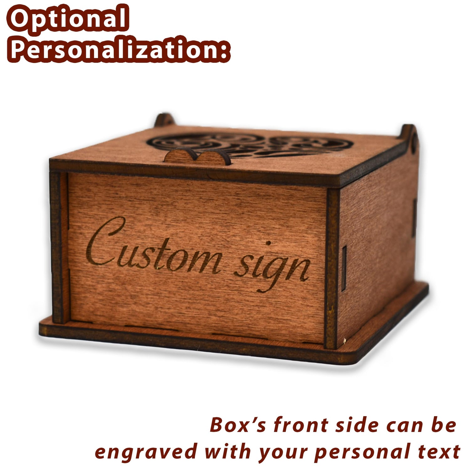 Personalized Keepsake Box - Small Wooden Box with Hinged Lid, Custom Wood Gift Box, Customizable Wood Engraved Box for Wedding and Anniversary, Tiny Top obsession