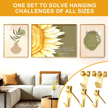 KURUI 303Pcs Picture Hanging Kit, Picture Hangers Assorted Kit With Heavy Duty Wall Hooks, Sawtooth, Picture Wire, D Rings, Hardware Nails, Eye Hooks KURUI