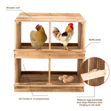 Nesting Boxes for Chicken Coop - Wooden Chicken Nesting Box for Poultry Heavy Duty 4 Compartments Laying Eggs Nest Box Wall Mount for Chickens, Hens, ZeenArt