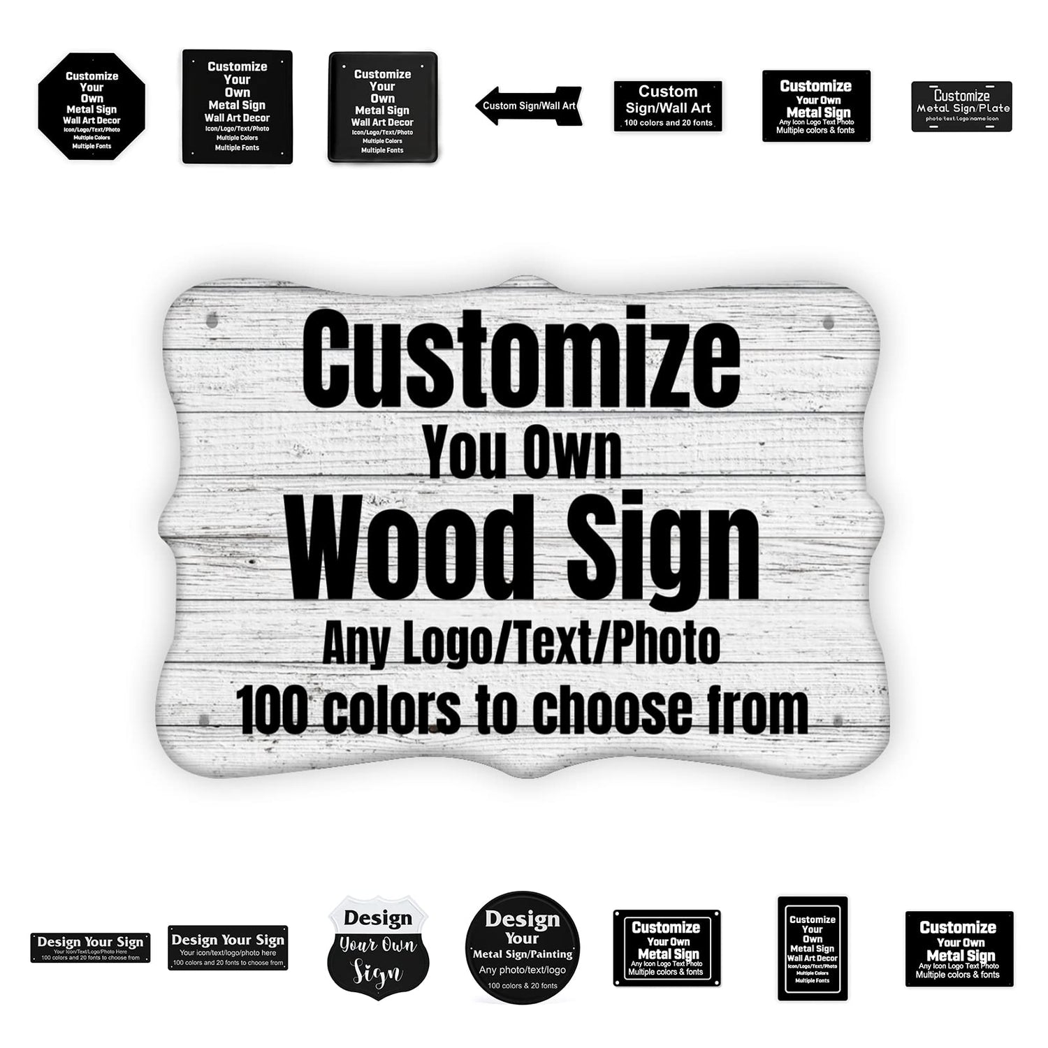 NALAHOME Personalized Wood Signs, 12x8 inch Customized Wooden Board, C ...