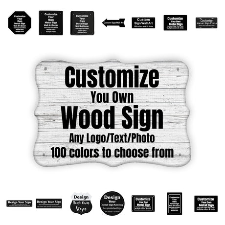 NALAHOME Personalized Wood Signs, 12x8 inch Customized Wooden Board, Custom Rustic Signs for Family Home Kitchen, Wall Art Decor, Irregular Wooden NALAHOME