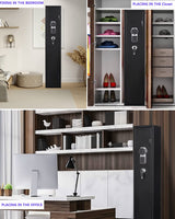 KAER Gun Safes Rifle Digital Quick Access Firearm Safe with 180-Degree Full Access Door and Removable Shelf for 2 Home Rifles with Pistols Rack KAER