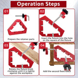 Tzdxfgl Corner Clamps for Woodworking Tools, 45 and 90 Degree Angle Clamps with Fixer, Aluminum Alloy Positioning Squares Right Angle Clamps, Precise Tzdxfgl