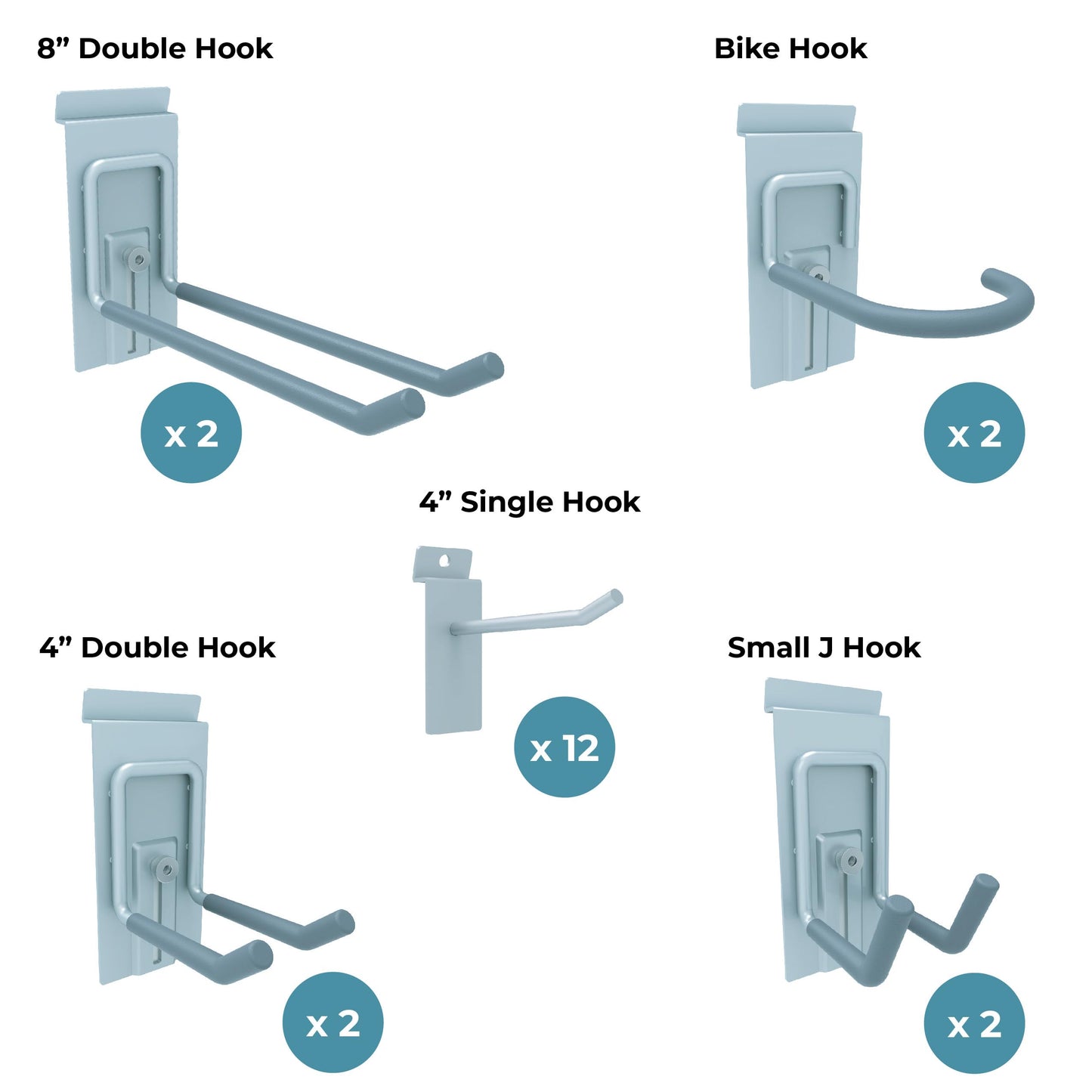 CrownWall 6" Basic Bundle (8x4 ft) with 20-Piece Locking Hook Kit (White) - WoodArtSupply