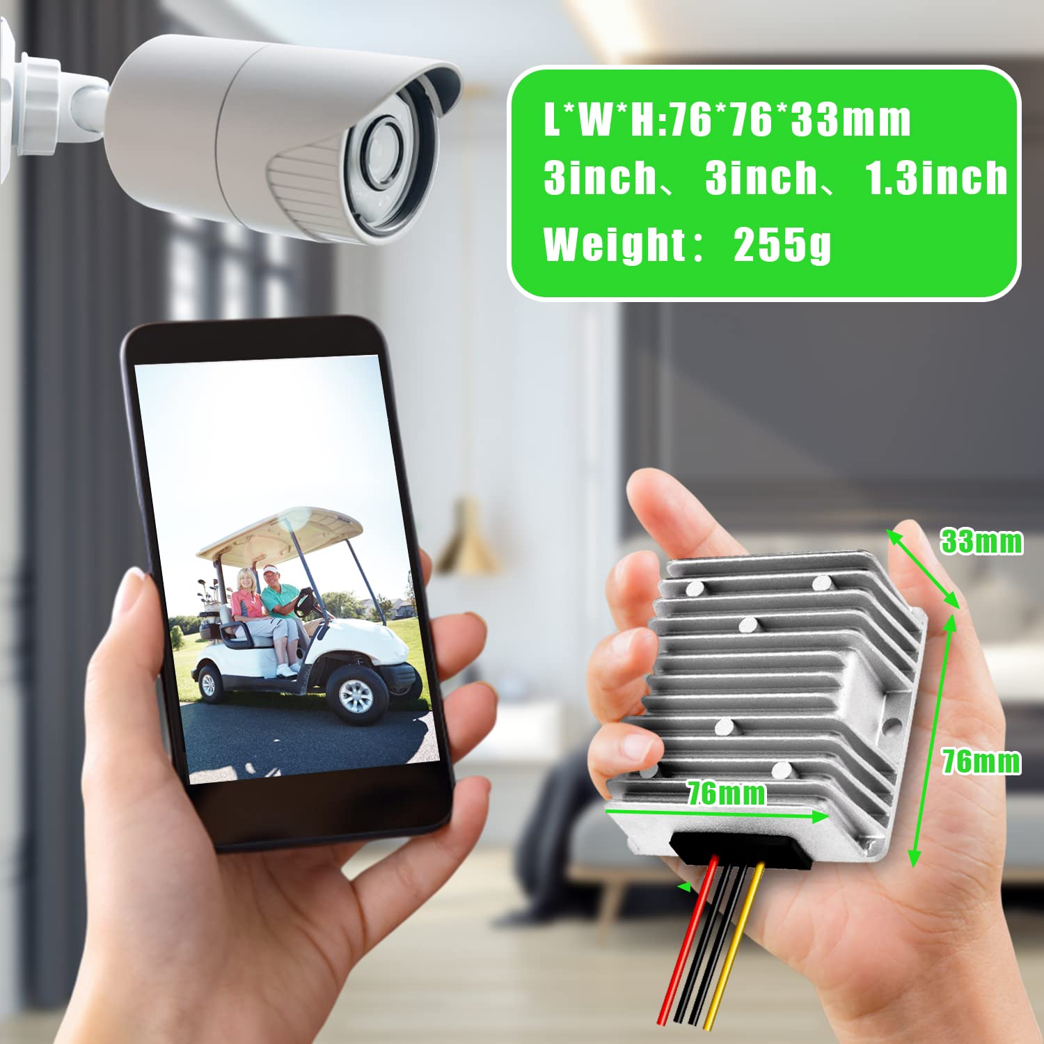 BIRITALO 48V Step Down to 12V 20A Waterproof DC Voltage Converter Reducer Module 240W Regulator for Golf Cart Club Car Truck Vehicle Led Strip Light BIRITALO