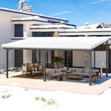 AECOJOY 20' x 12' Gazebo for Patio, Large Wall-Mounted Hard Top Lean-to Gazebo Pergola with Roof 12' x 20' on Clearance, Heavy Duty Patio Awnings for AECOJOY