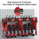 CCCEI Modular Power Tool Organizer Wall Mount with Charging Station. Garage 4 Drill Storage Shelf with Hooks, Screwdriver, Drill Bit Heavy Duty Rack, CCCEI