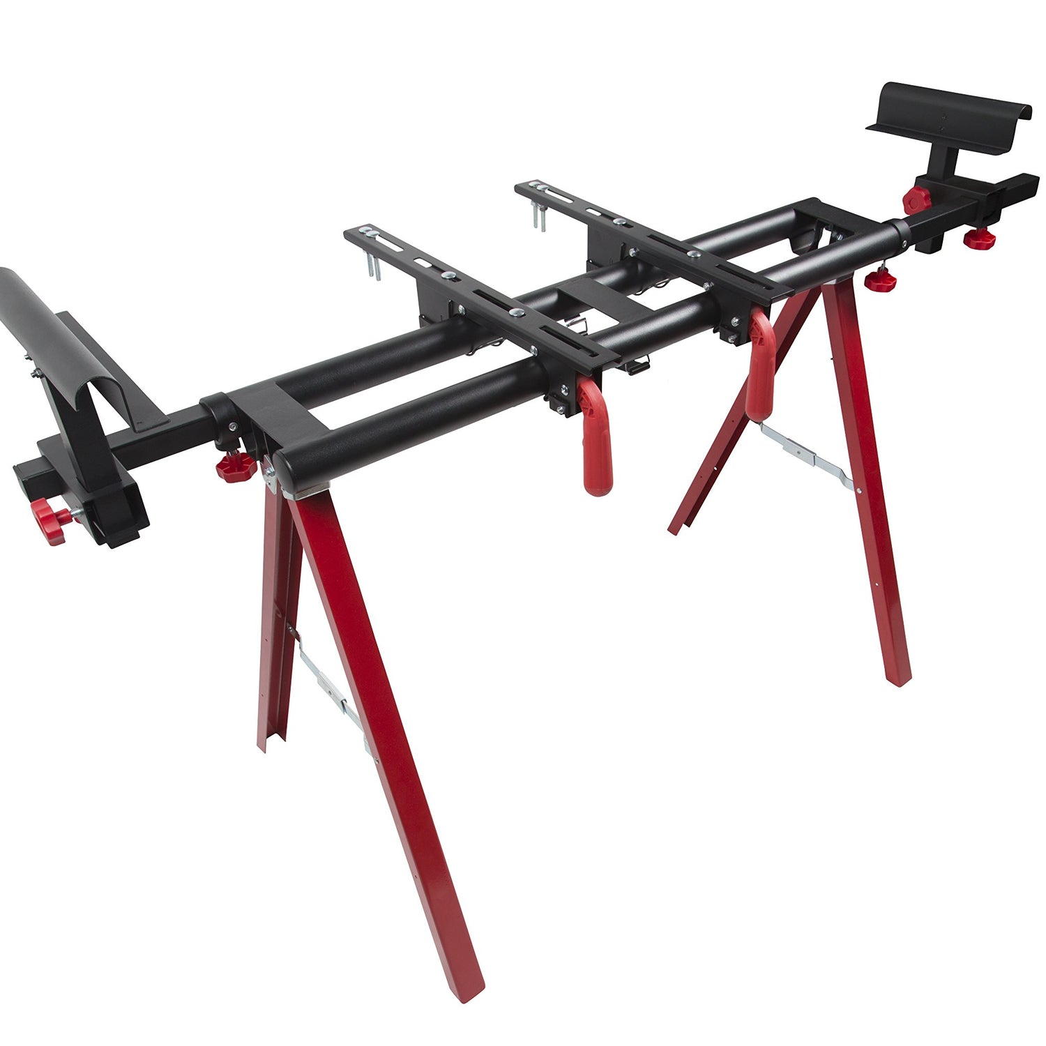 REDLEG Universal Miter Saw Stand, Supports up to 400 lbs, Extendible (60 Inch) Material Supports, Clamping Tool Mounts, Folds and Locks REDLEG