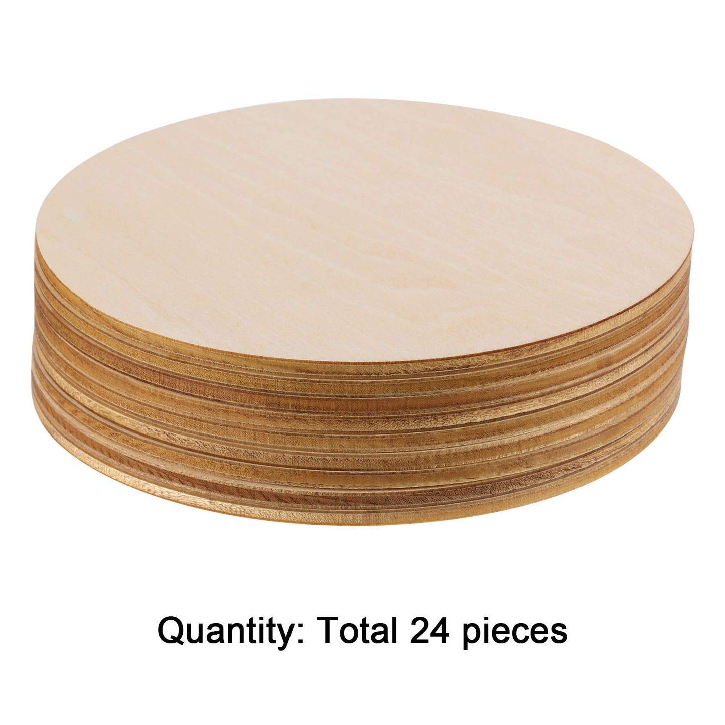 Boao Unfinished Wood Circle Round Wood Pieces Blank Round Ornaments Wooden Cutouts for DIY Craft Project, Decoration, Laser Engraving Carving, 1/8