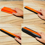 Tonmp 7 Piece Orange Hand Sanding Block Set, Rectangle Handheld Sanding Pad, Hook and Loop Interchangeable Assorted Shapes for Sanding or Polishing Tonmp