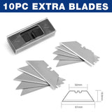 WORKPRO Folding Utility Knife Set Quick Change Blade, Back-lock Mechanism 3-piece with 10-piece Extra Blades WORKPRO