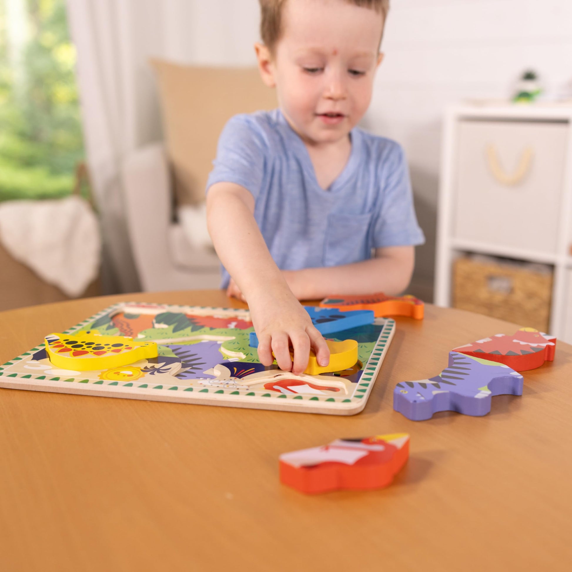 Melissa & Doug Dinosaur Wooden Chunky Puzzle (7 pcs) - WoodArtSupply