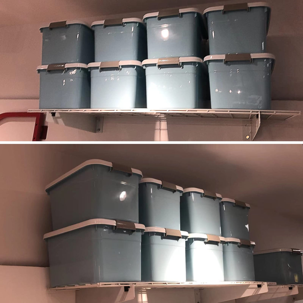 Wallmaster 2-Pack 15x45 Heavy Duty Garage Wall Shelving 45-inch-by-15-inch Wall Mount Garage Storage Rack Floating Shelves Max Load 400lb White Wallmaster