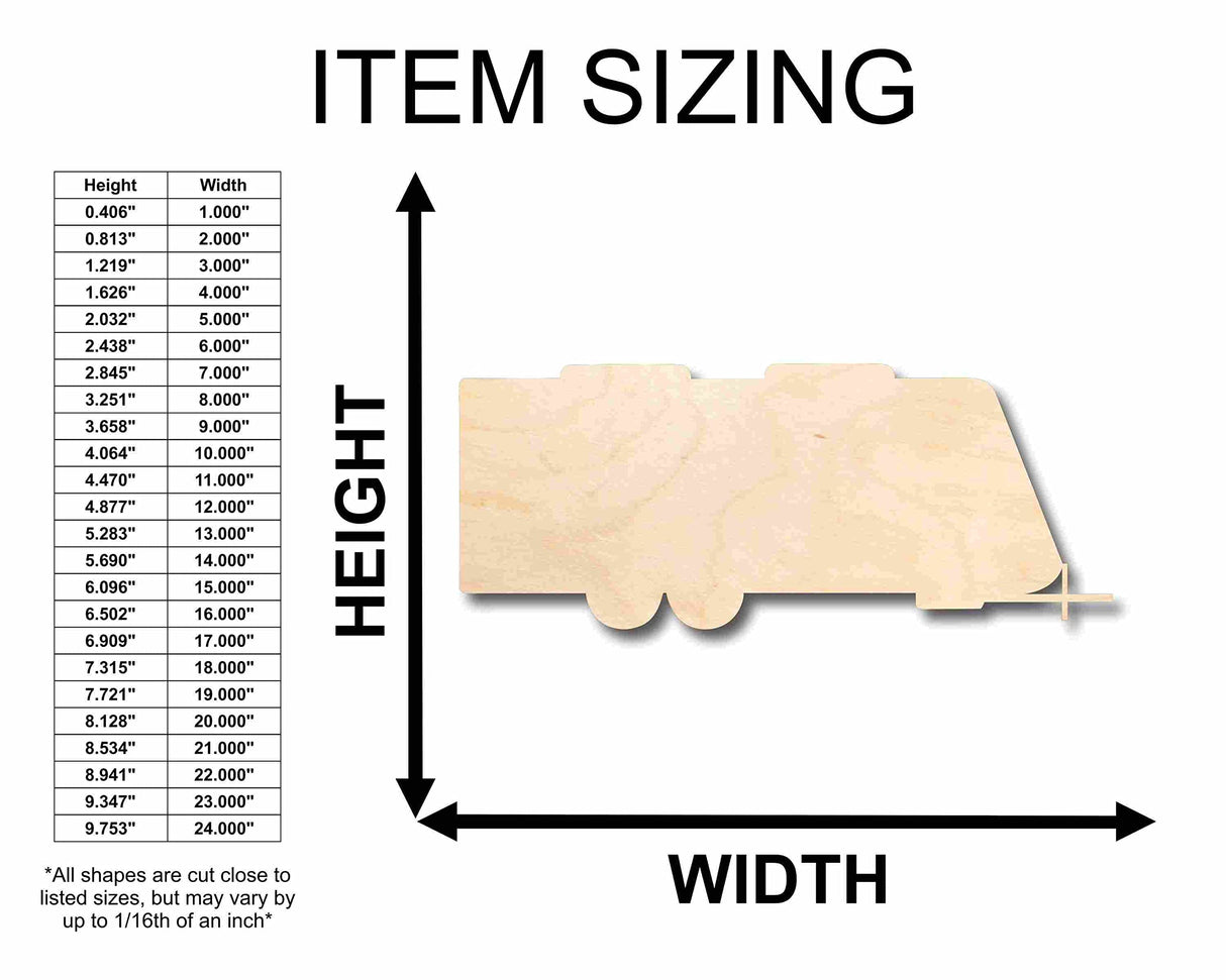 Unfinished Wood Travel Trailer Camper Silhouette - Craft- up to 24" DIY 5" / 1/4" 24 Hour Crafts