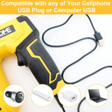 YEAHOME Electric Staple Gun, 2 in 1 Electric Brad Nailer/Stapler, 3.7V Power Cordless Stapler Tacker with USB Charger Cable, 1000 Staples for YEAHOME