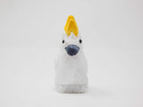 Selsela Cockatoo Figurine Decoration Parrot Tropical Pet Miniature Wooden Bird Art Statue Craft Carved Small Animal Collectible Selsela