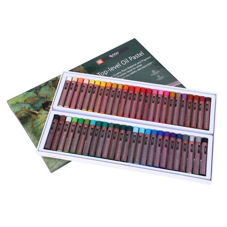 Assorted Color Oil Pastel Set Non Toxic 50 Pack Colored Water Soluble Crayons with Carrying Case for Drawing, Painting, Coloring Books, Watercolor ITODA