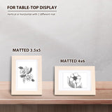 KINLINK 5x7 Picture Frame Natural Wood Frame with Acrylic Plexiglass for Pictures 4x6 with Mat or 5x7 without Mat, Tabletop and Wall Mounting Display KINLINK