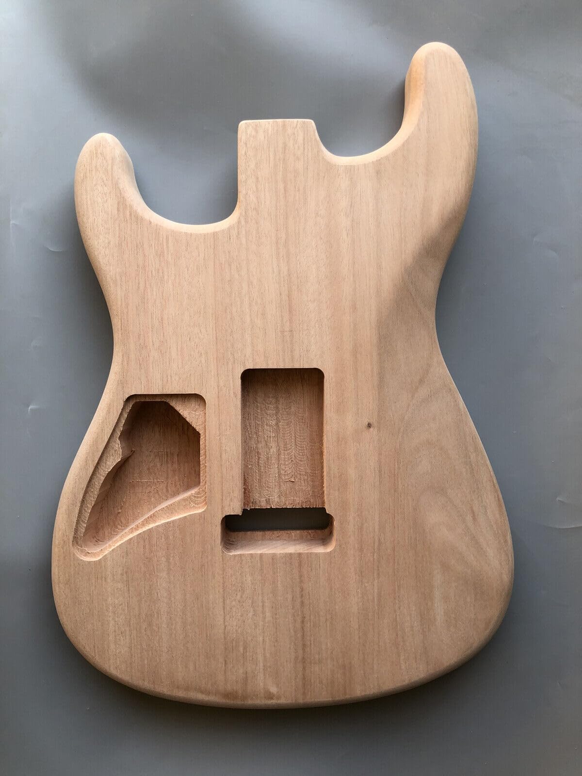 Electric Guitar Body Blank Mahogany wood Electric Guitar Body Unfinished DIY Project For ST Guitar body Replacement (Model 2) Generic