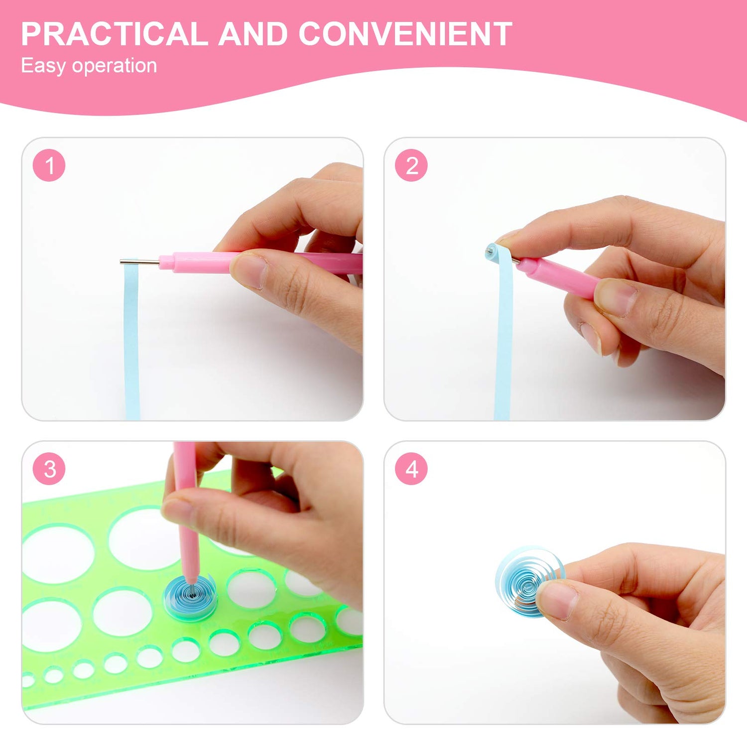 KITANIS 14 Pieces Paper Quilling Tools Slotted Kit, Assorted Sizes Rolling Curling Quilling Needle Pen for Art Craft DIY Paper Card Making Project KITANIS