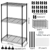 SsngygHme 3 Tier Shelf Storage, Wire Shelving Unit, 3 Tiers Standing Shelving Units Adjustable Metal Organizer Wire Rack with Leveling Feet, 15.7 '' SsngygHme