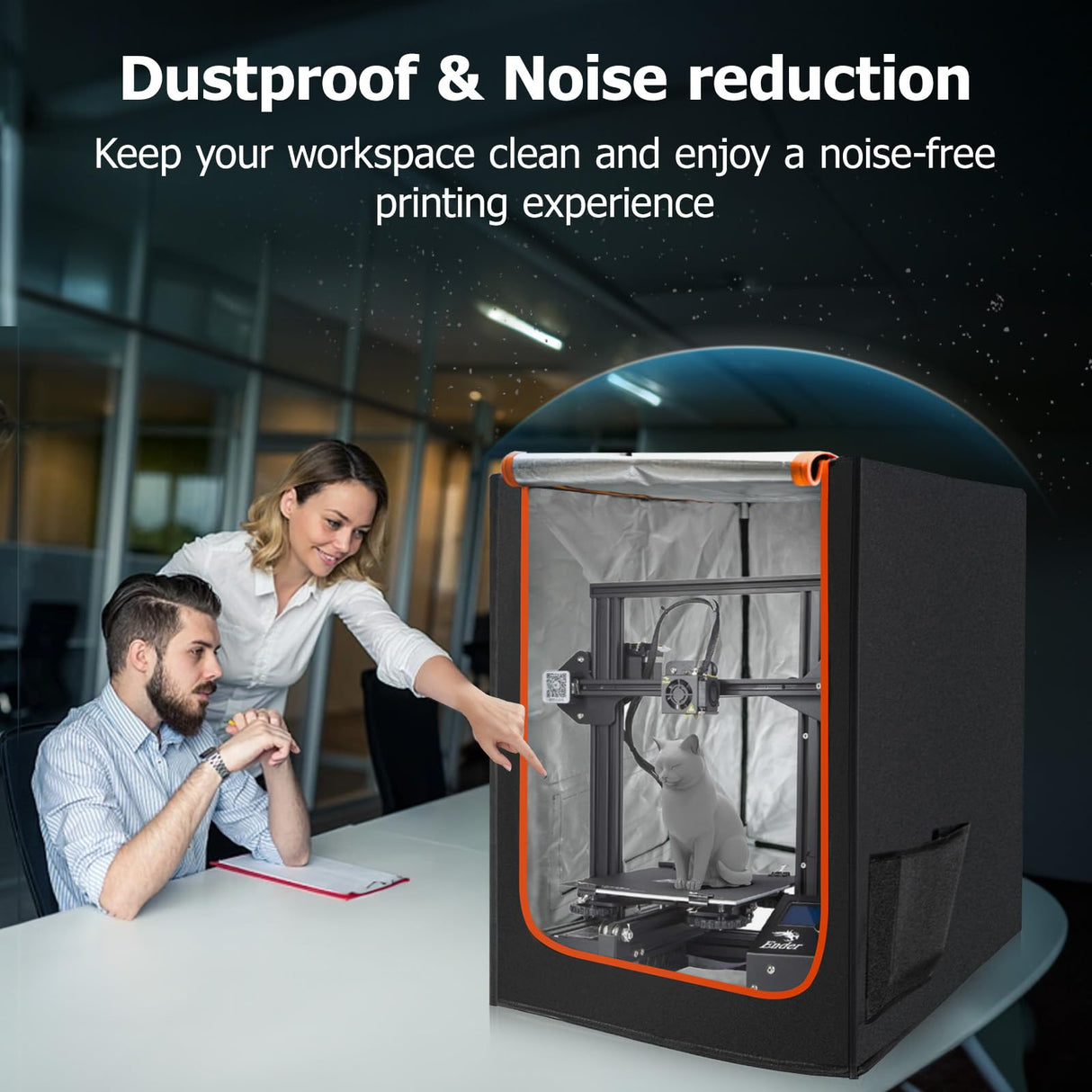 3D Printer Enclosure with LED Lighting, Fireproof Dustproof Tent Constant Temperature Protective Cover for Creality Ender 3/Ender 3 Pro/Ender YOOPAI