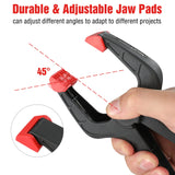 WORKPRO 16-Piece Nylon Spring Clamp Set-4pc 6-1/2", 6pc 4-1/2" , 6pc 3-3/8", for Woodworking, Photography Studios and DIY Works, Black WORKPRO