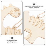 Wood Cutout 1 Set of Wooden Dinosaur Cutouts Unfinished Animal Pieces Rustic Predrilled Slices Wood Drawing Pendant Animal Craft Embellishments for VILLCASE