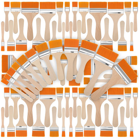 Tenceur 60 Pcs Art Paint Brushes Bulk Assorted Sized Nylon Oil Painting Brushes Paint Brush for Acrylic Oil Paint Varnishes Watercolor Painter Tenceur