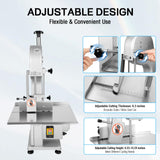 Electric Meat and Bone Saw w/18.7 * 14.96 inche Workbench, 1500W Stainless Steel Commercial Bone Band Saw Machine - 6.3 inches Adjustable Cutting REBaiYU