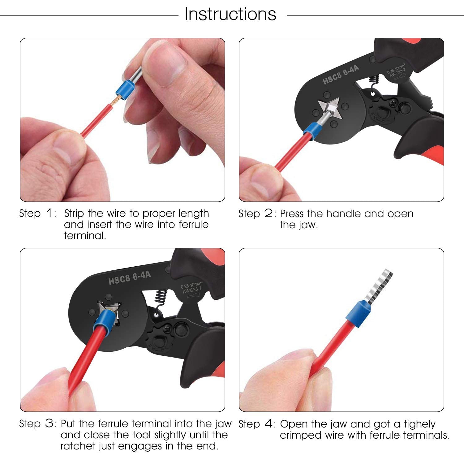 Ferrule Crimping Tools Wire Pliers - 1800 PCS Wire Ferrules with Crimpers Pliers Kit for Electricians, Adjustable Ratchet Tools with Terminals vanow