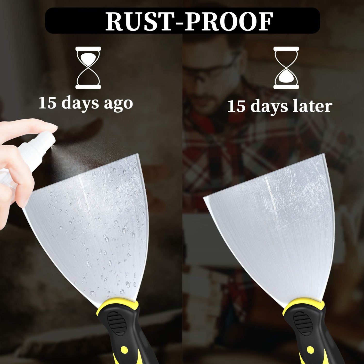 Putty Knife Scrapers, Spackle Knife, Metal Scraper Tool for Drywall Finishing, Plaster Scraping, Decals, and Wallpaper(3 Pack,1.5, 3, 4 Inch) DEKEones