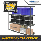 MonsterRax Heavy Duty Garage Shelving - 24" x 92" x 84" - 500 lbs/Shelf - Adjustable 4 Tier Metal Utility Shelves - High Grade Steel Storage Rack for MonsterRAX Storage Solutions