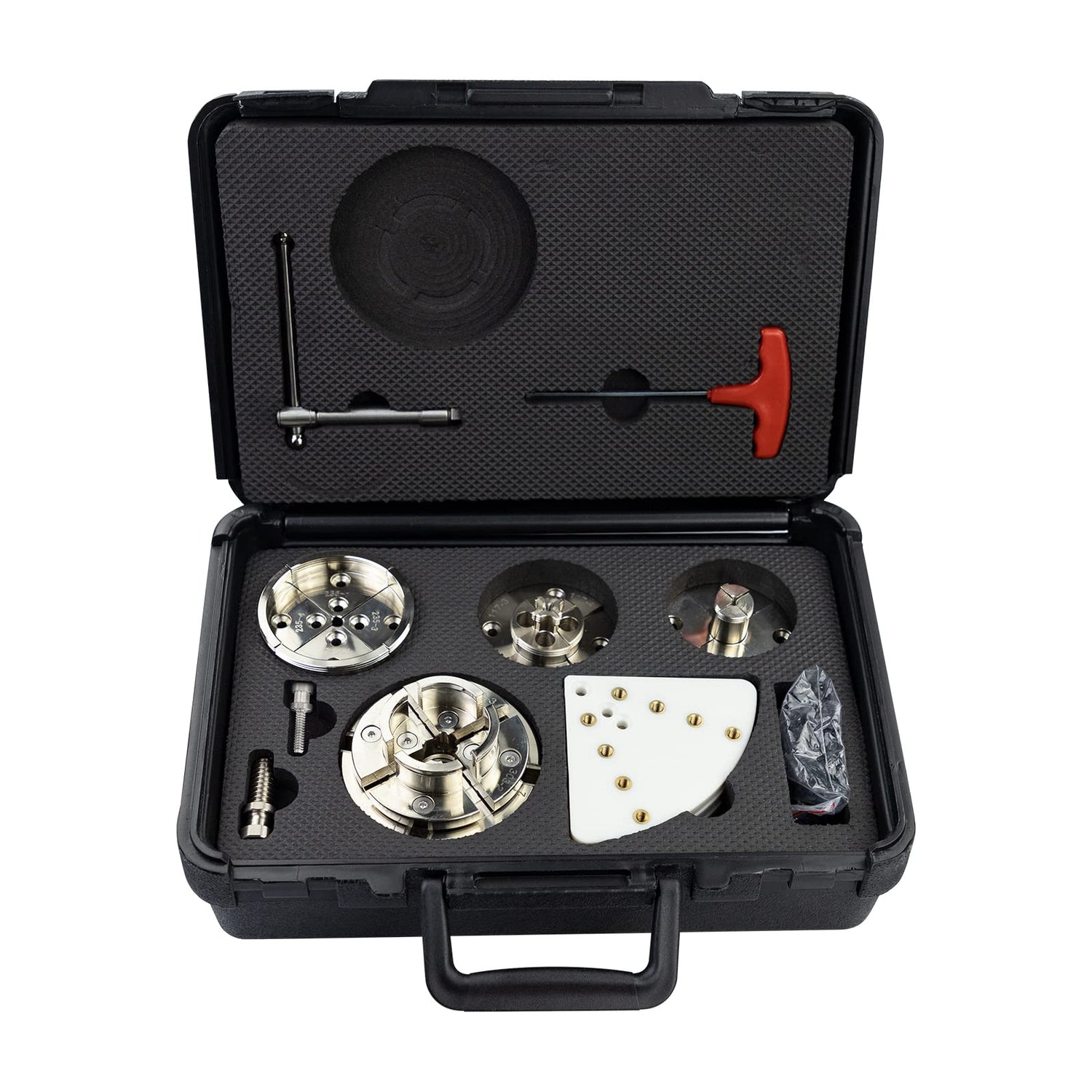 DEEFIINE 4 Inch Wood Lathe Chuck Set 1-1/4“x 8tpi Thread and 1"x8tpi Adapter, Nickel Plated Self Centering 4 Jaw Wood Turning Chuck set(5 jaws)… DEEFIINE