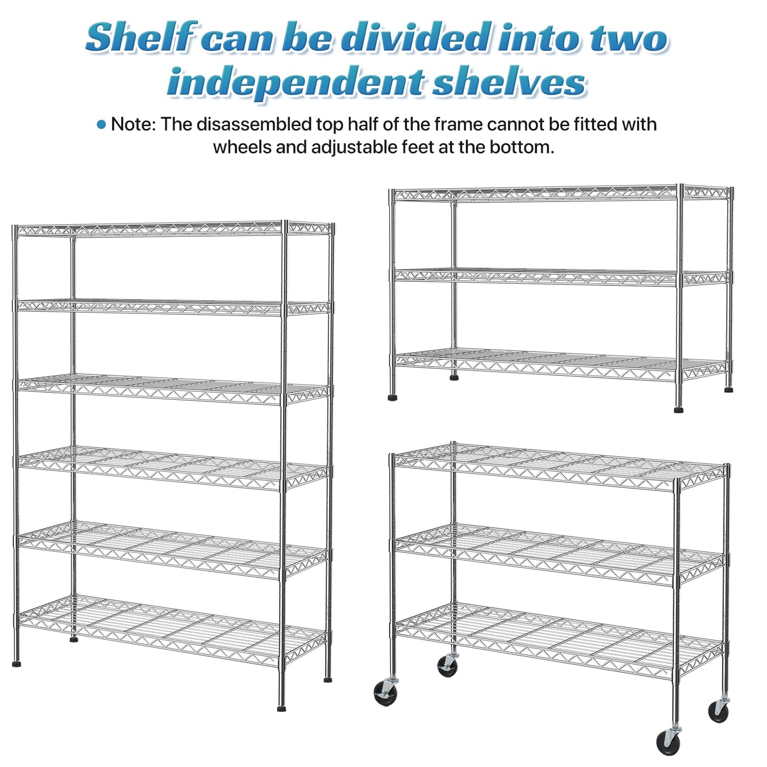 Meet perfect Adjustable Storage Shelves 6 Tier Wire Shelving Unit and Storage, 2100lbs Capacity Metal Shelving Heavy Duty Garage Shelves Storage Meet perfect