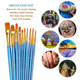 BOSOBO Pointed-Round Paint Brush, 4 Sets of 10 Pieces Fine Tip Nylon Hair Miniature Paint Brushes for Acrylic Oil Watercolor Gouache, Artist Face BOSOBO