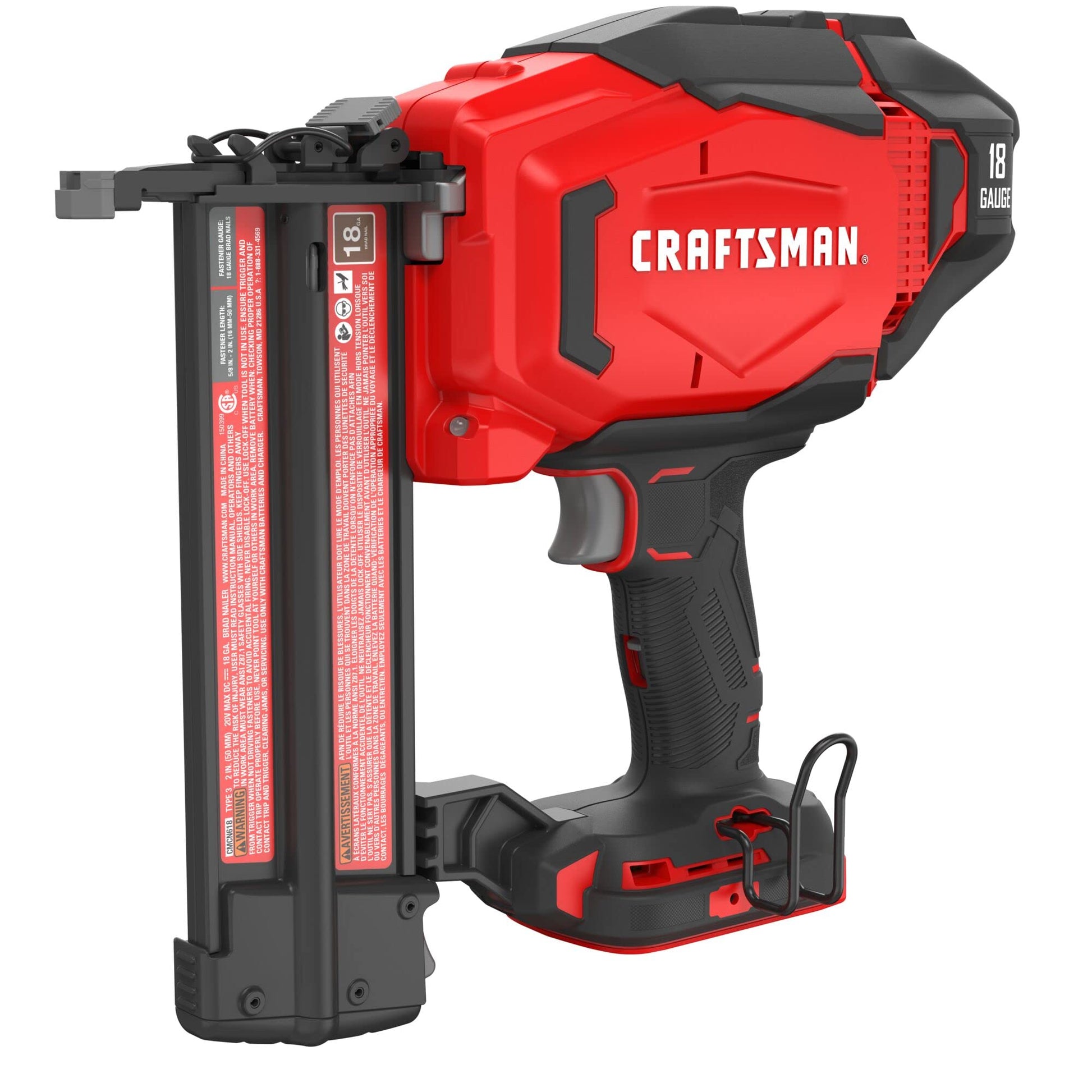 CRAFTSMAN V20 Brad Nailer, 18GA, Cordless, Bare Tool Only (CMCN618B) - WoodArtSupply