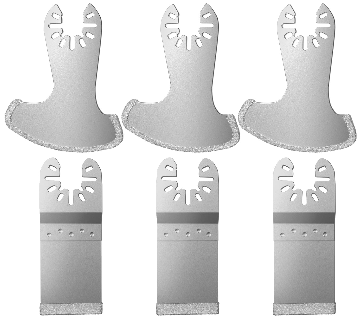 LEILUO Oscillating Multi Tool Blades 6 Pack Diamond Multitool Blades Kit for Grout Removal Fit DeWalt Milwaukee Makita Ryobi and More LEILUO