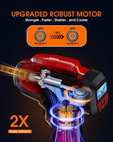 KeenPower Digital Cordless Tire Inflator Portable Air Compressor Automatic 160PSI w/Gauge Screen & 4+N Smart Mode & Dual Power Supply, Rechargeable KeenPower