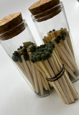 APOTHECARY SAFETY MATCH TWIN PACK W/REUSABLE (40ML) GLASS VIAL(2) WITH CORK LID, 25CT GO GREEN PER VIAL(50)+25CT REFILL=75CT TOTAL The Conway Wick & Candle