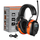 PROHEAR 027 AM FM Radio Headphones with Digital Display, 25dB NRR, Safety Ear Protection Earmuffs for Mowing, Snowblowing, Construction, Work Shops - PROHEAR