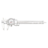 Starrett Dial Caliper with Adjustable Bezel and Fitted Case - White Face, 0-6" Range, -0.001" Accuracy, 001" Graduations - 3202-6 Starrett