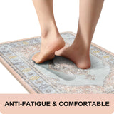 Collive Boho Kitchen Mat 2PCS Cushioned Kitchen Mats for Floor, Anti-Fatigue Mat Waterproof Kitchen Rug Set of 2 Non-Skid Comfort Standing Mat for Collive
