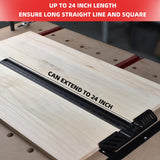GOINGMAKE Woodworking T-Square 24 Inch Aluminum Alloy T Square Ruler 1/32" Hole Scrbing Guides Positioning Scribe Tool Precision Woodworking Ruler goingmake