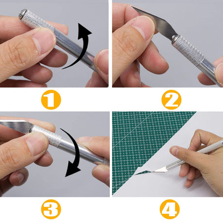 Self Healing Sewing Mat, Exacto Knife Precision Carving Craft Hobby Knife Kit for DIY Art Work Cutting, Hobby, Stencil, Scrapbooking-A4(9"x12") Jneoace